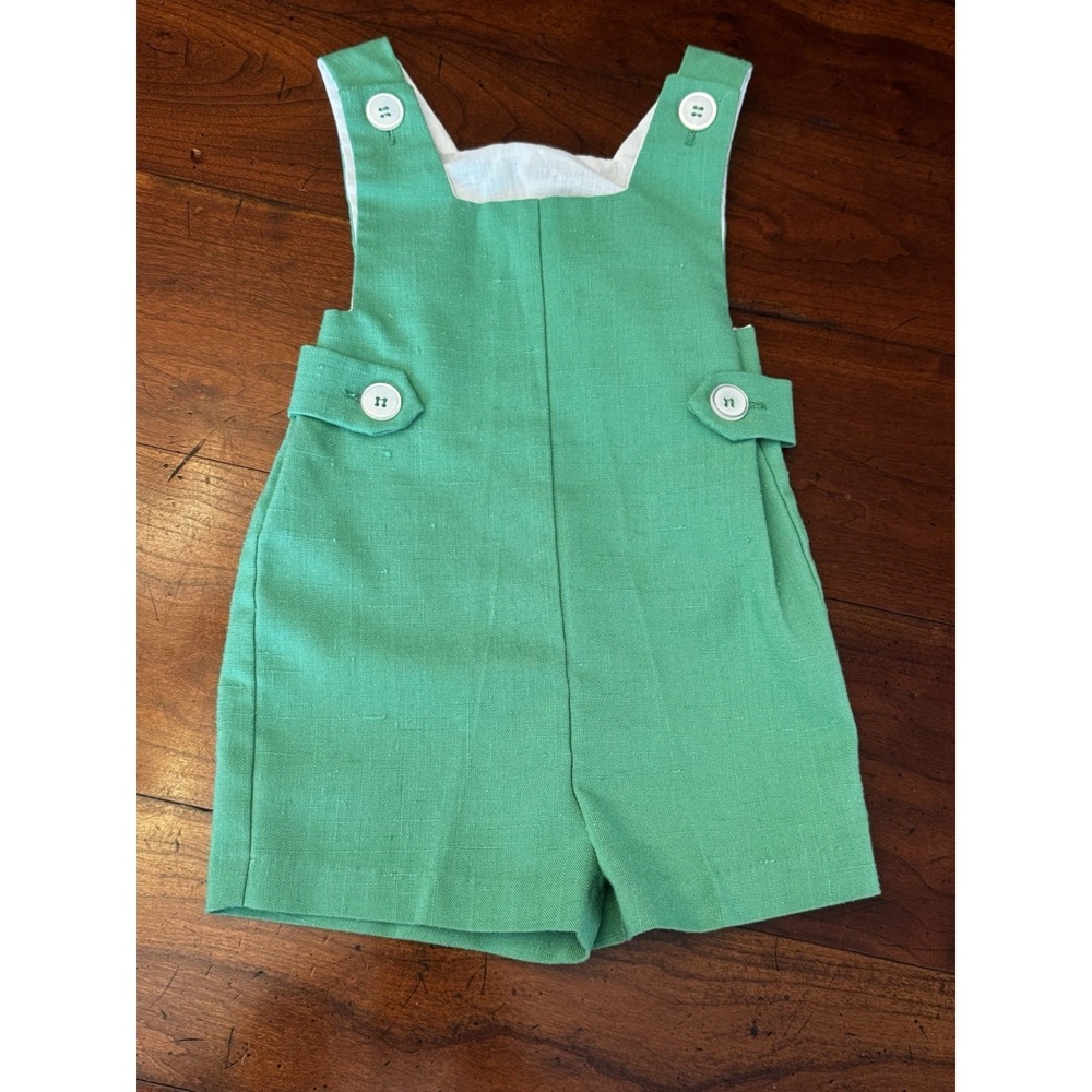 Vintage Jack Tar Green Linen Baby Classic Jon Jon
